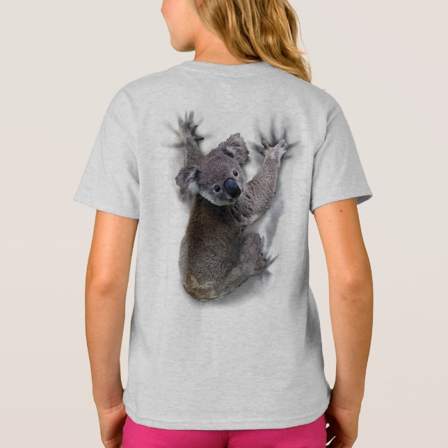 Koala Hang On Back Cute Bear Australia Animal T-Shirt (Back)