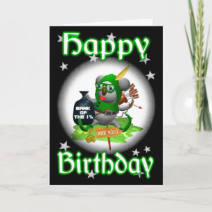 Koala Happy Birthday RobinHoodie Card-blank Card