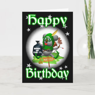 Koala Happy Birthday RobinHoodie Card-blank Card