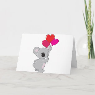Koala Heart Balloons Card
