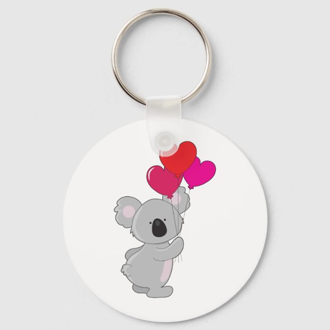 Koala Heart Balloons Key Ring (Front)