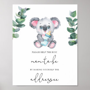 Koala /Help the Busy Mum-to-Be Address an Envelope Poster