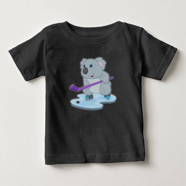 Koala Ice hockey Ice hockey stick Baby T-Shirt (Front)