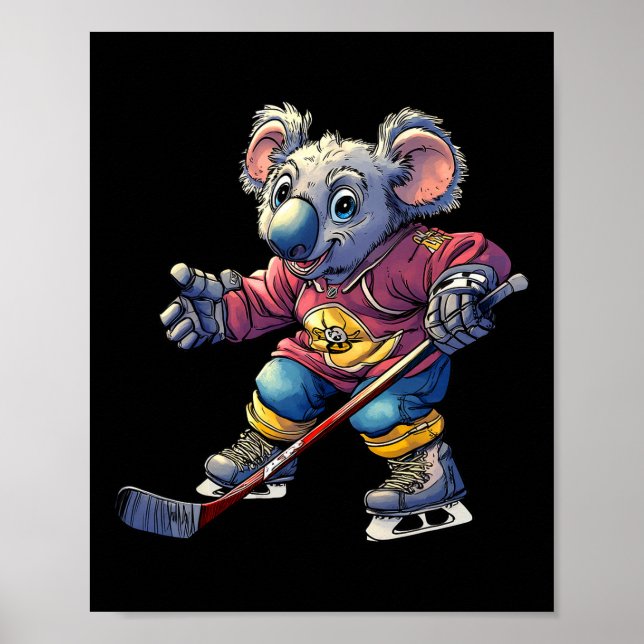 Koala Ice Hockey Player  Poster (Front)