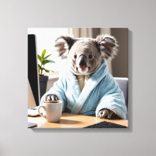 Koala in a Robe Canvas Print