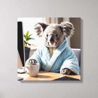 Koala in a Robe Canvas Print