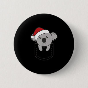 Koala In Cket Christmas Cute Koala In Breast Cket 6 Cm Round Badge