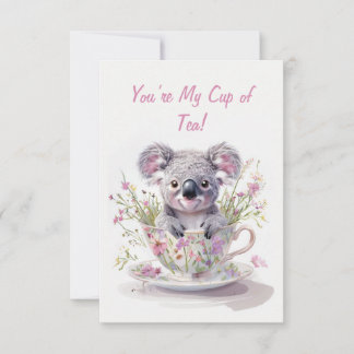 Koala in Floral Teacup  Thank You Card