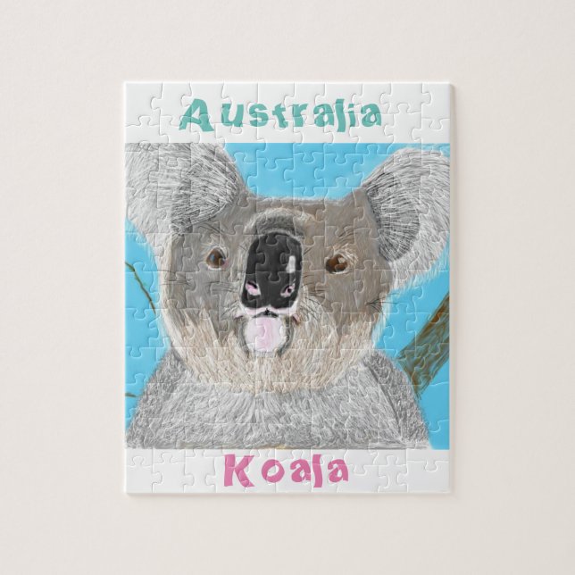 Koala jigsaw - hand drawn puzzle (Vertical)