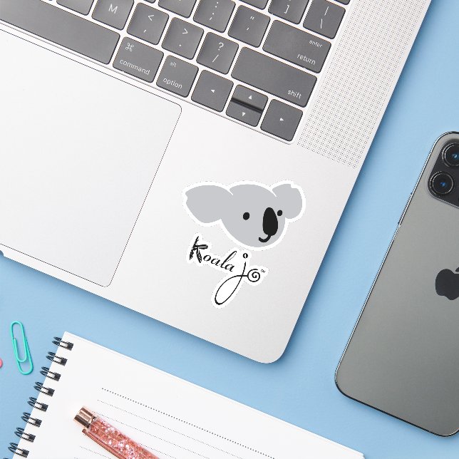 Koala Jo Cutout Sticker (Laptop w/ iPhone)