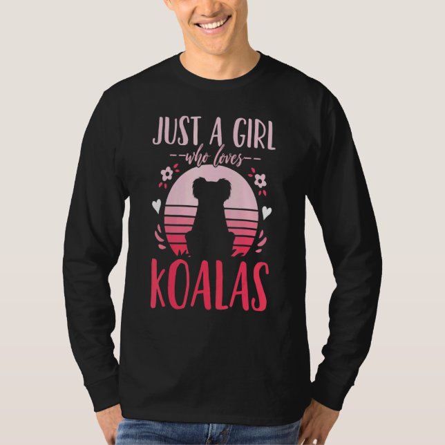 Koala Just A Girl Who Loves Koalas Retro T-Shirt (Front)