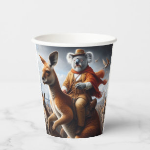 Koala Kangaroo Rider Paper Cups