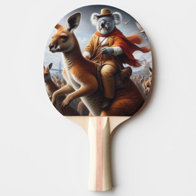 Koala Kangaroo Rider Ping Pong Paddle (Front)