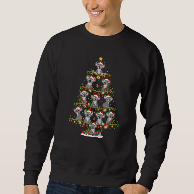 Koala  Lights Xmas Santa Koala Christmas Tree Sweatshirt (Front)