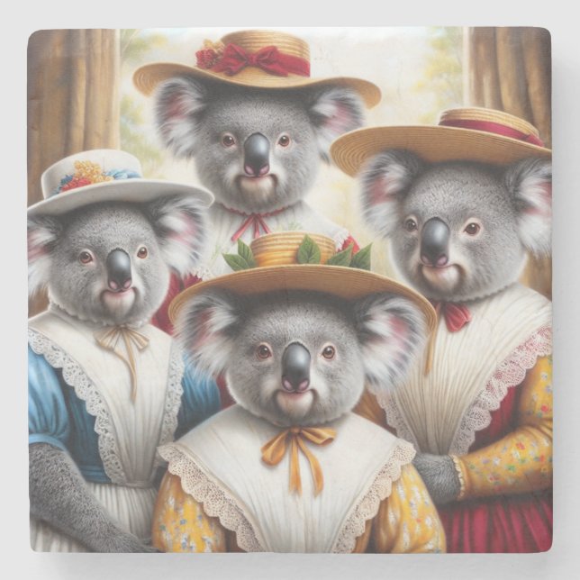 Koala Little Women Stone Coaster (Front)