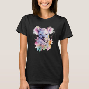Koala Mama and Baby Family Zoo Day Art Watercolor  T-Shirt