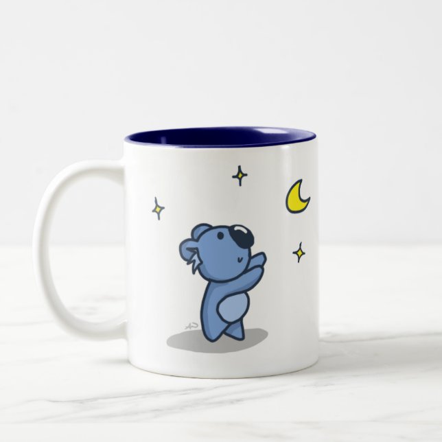Koala Moon - Blue Two-Tone Coffee Mug (Left)
