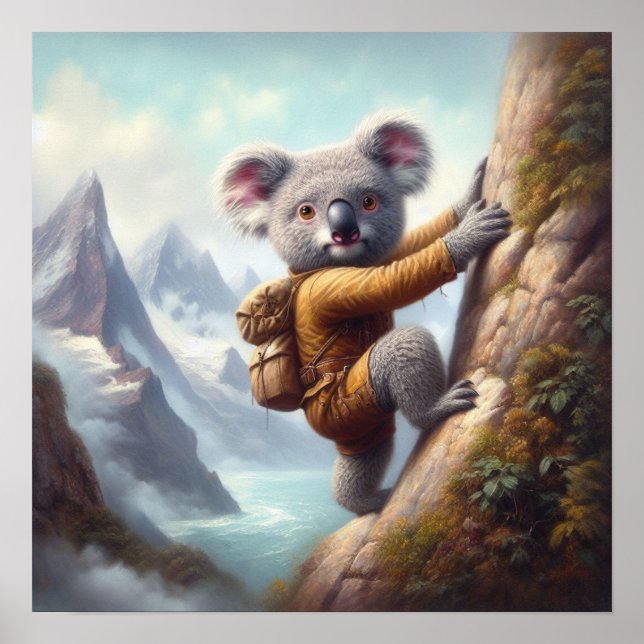 Koala Mountain Climbing Poster (Front)