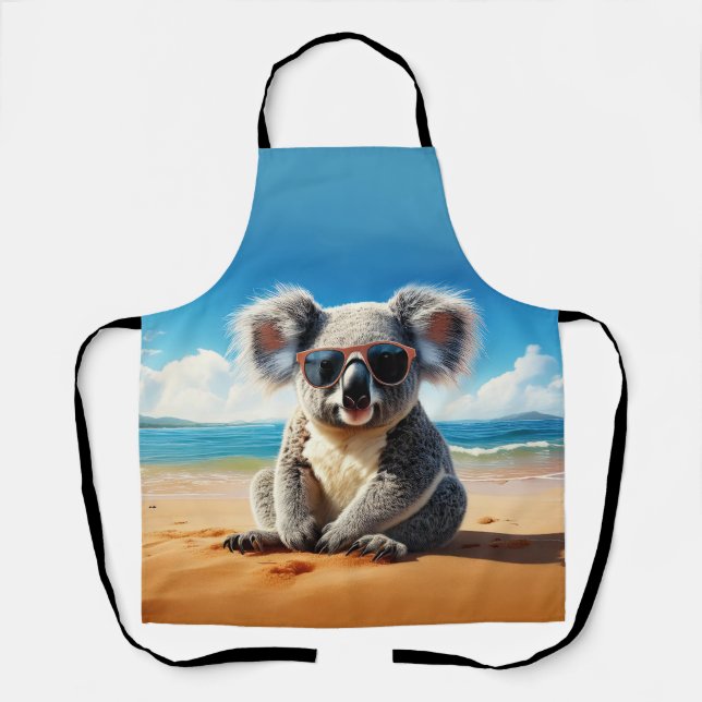 Koala on a sandy beach  apron (Front)
