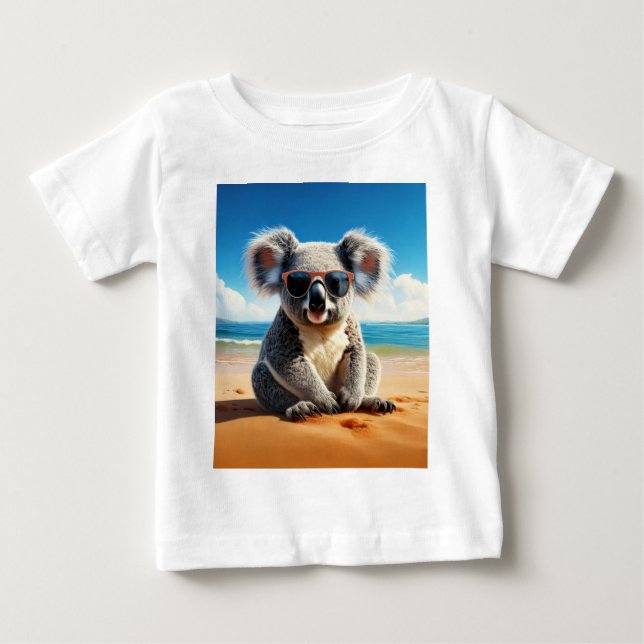 Koala on a sandy beach  baby T-Shirt (Front)