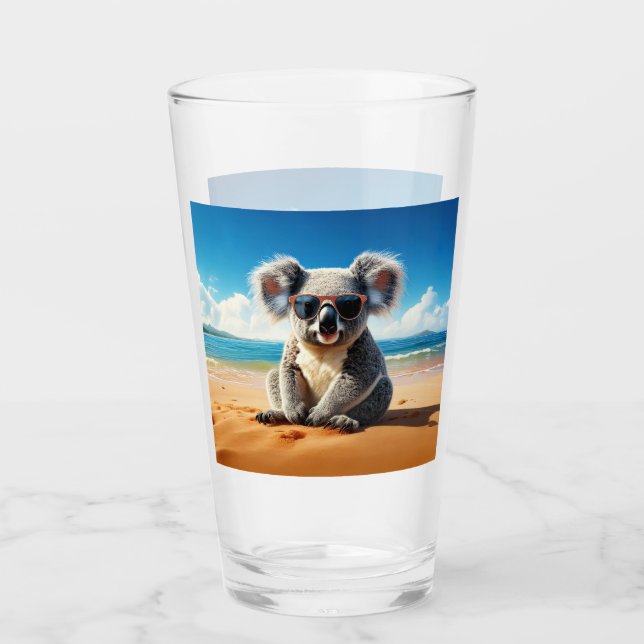 Koala on a sandy beach  glass (Front)