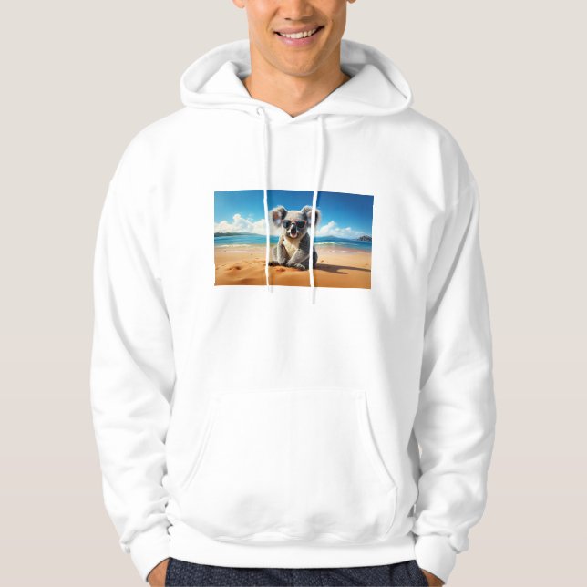Koala on a sandy beach  hoodie (Front)