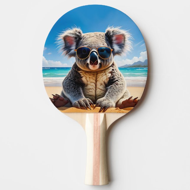 Koala on a sandy beach Merry Christmas Ping Pong Paddle (Front)