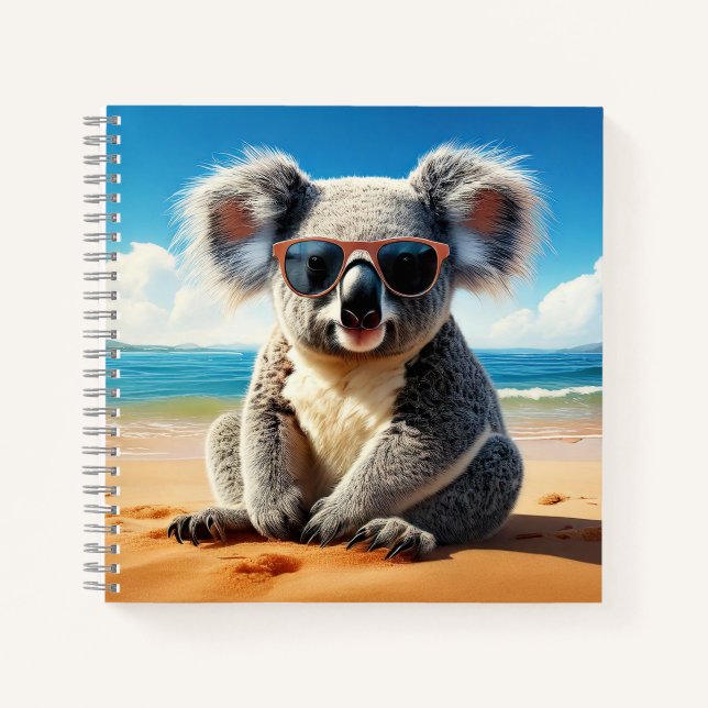 Koala on a sandy beach  notebook (Front)