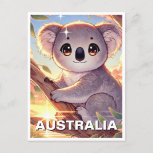 Koala on a tree Australia Travel Postcard