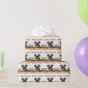 Koala on beach with Easter eggs Happy Easter Wrapping Paper