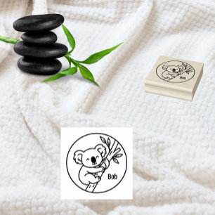 Koala on Branch Custom Name Stamp 