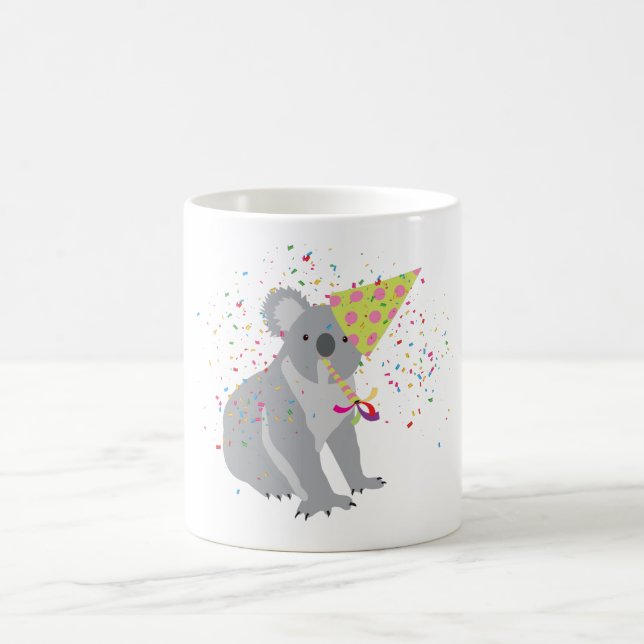 Koala Partying - Animals Having a Party Coffee Mug (Center)