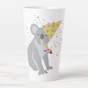 Koala Partying - Animals Having a Party Latte Mug