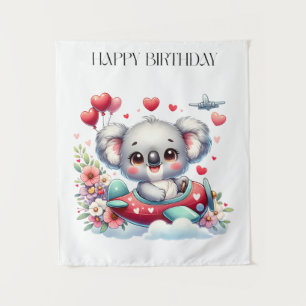 Koala Pilot Birthday Tapestry