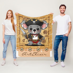 Koala Pirate Print Fleece Blanket