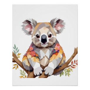 Koala Playful Adorable Fun Animal Colourful Joyful Poster
