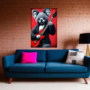 Koala playing a guitar    AI Art Poster