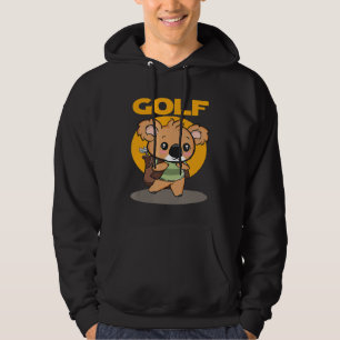 Koala Playing Golf Animal Graphic Hoodie