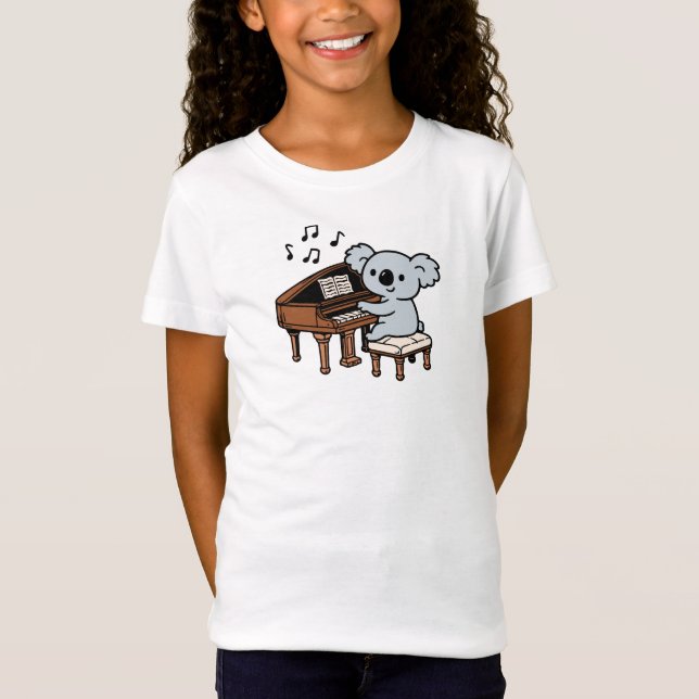 Koala Playing Piano T-Shirt (Front)