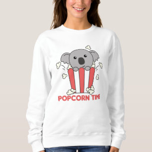 Koala Popcorn Time Funny Animals In Food Sweatshirt