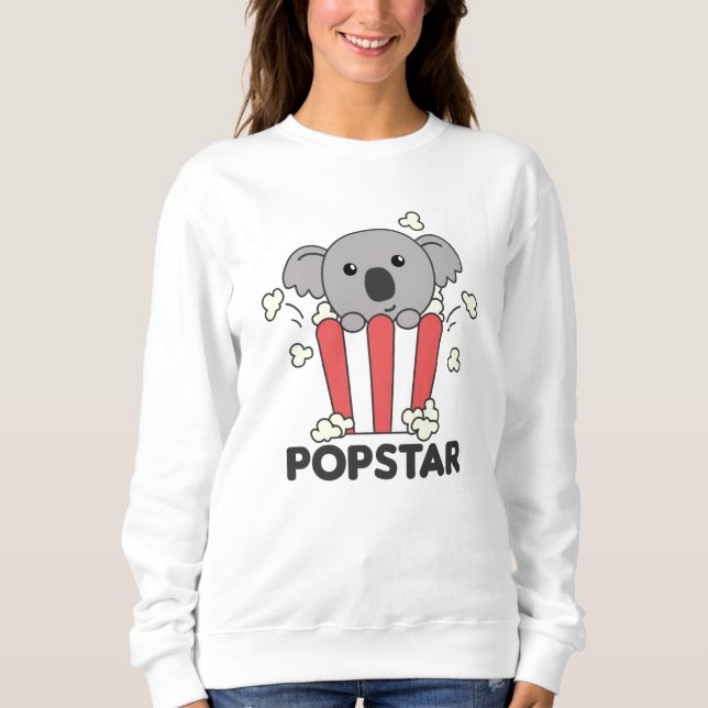 Koala Popcorn Time Funny Animals In Food Sweatshirt (Front)