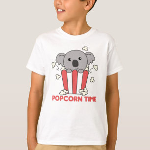 Koala Popcorn Time Funny Animals In Food T-Shirt