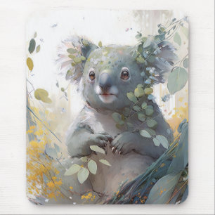 Koala Portrait Animal Painting Wildlife Outdoors Mouse Pad
