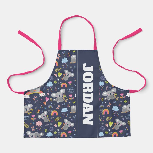 Koala Rainbow Love Pattern Apron (Front)