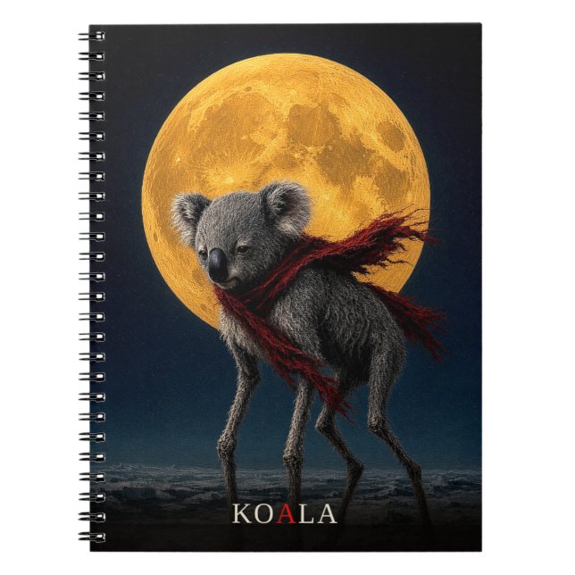 Koala Red Scarf gothic Surreal Notebook (Front)
