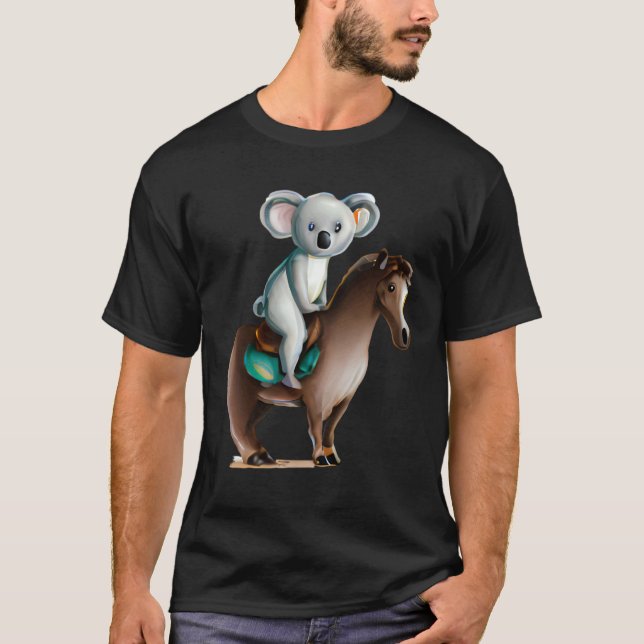 Koala Riding a Horse T-Shirt (Front)