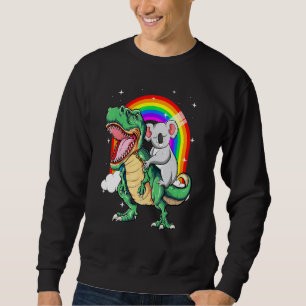 Koala Riding Dinosaur T Rex Cute Koala Tyrannosaur Sweatshirt