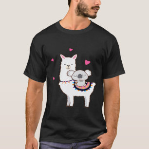 Koala Riding Llama Best Friends Alpaca Animal Love T-Shirt