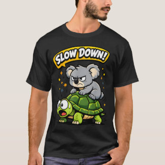 Koala Riding Turtle Funny Animal T-Shirt
