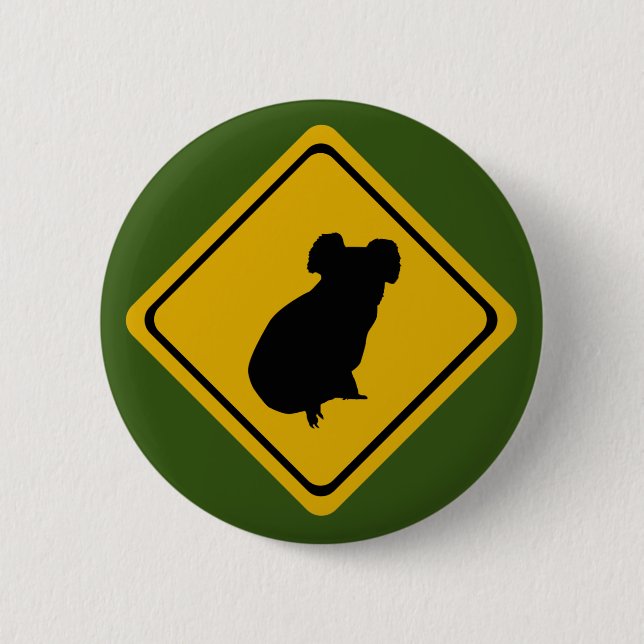 koala road sign 6 cm round badge (Front)